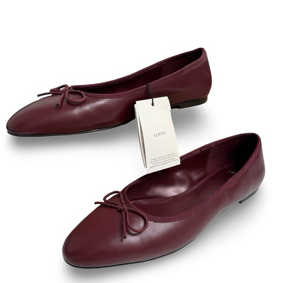 Mango Burgundy Women's Ballet Flats size 7.5 NWT - Picture 10 of 10